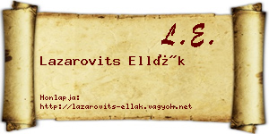 Lazarovits Ellák névjegykártya